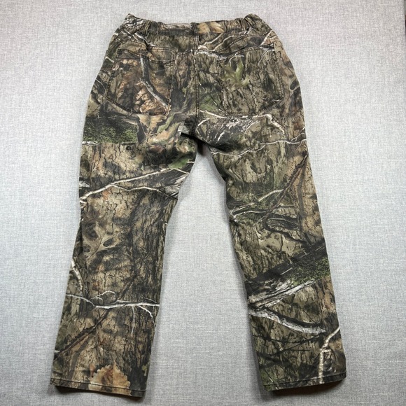 Mossy Oak Camo Cargo Hunting Pants Mens Large 36-38 x 30 Elastic Waist Outdoor - Picture 2 of 11